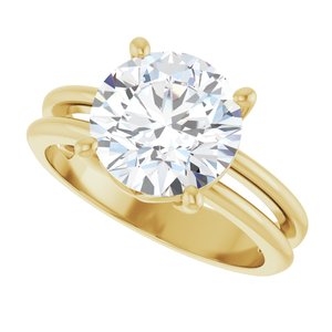 14K Yellow Gold 9.4 mm Round Ring Mounting – image 8