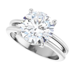 14K White Gold 9.4 mm Round Ring Mounting – image 8