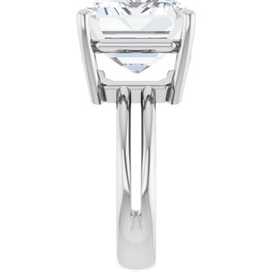 14K X1 White Gold 16x12 mm Emerald Ring Mounting – image 7