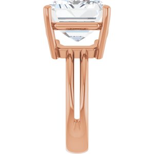 18K Rose Gold 16x12 mm Emerald Ring Mounting – image 7