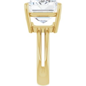 10K Yellow Gold 16x12 mm Emerald Ring Mounting – image 7