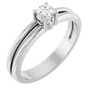 10K White Gold 3.8 mm Round Ring Mounting