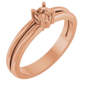 10K Rose Gold 3.8 mm Round Ring Mounting – image 2