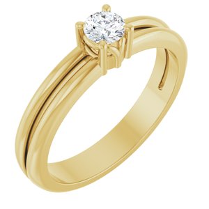 18K Yellow Gold 3.8 mm Round Ring Mounting