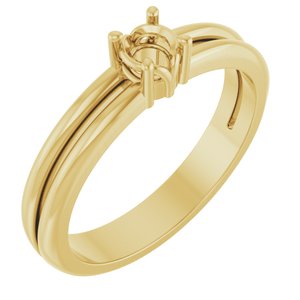 18K Yellow Gold 3.8 mm Round Ring Mounting – image 2