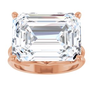 10K Rose Gold 16x12 mm Emerald Ring Mounting – image 5