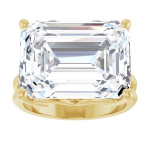 10K Yellow Gold 16x12 mm Emerald Ring Mounting – image 5