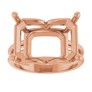 18K Rose Gold 16x12 mm Emerald Ring Mounting – image 6