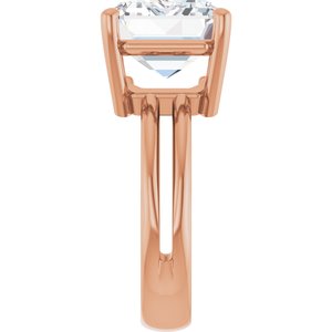 14K Rose Gold 14x10 mm Emerald Ring Mounting – image 7