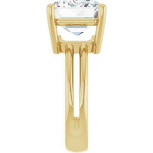 10K Yellow Gold 14x10 mm Emerald Ring Mounting – image 7
