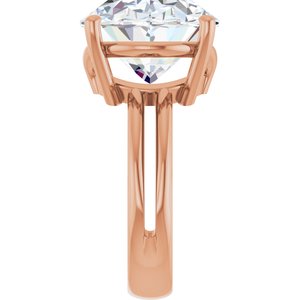 18K Rose Gold 18x13 mm Oval Ring Mounting – image 7
