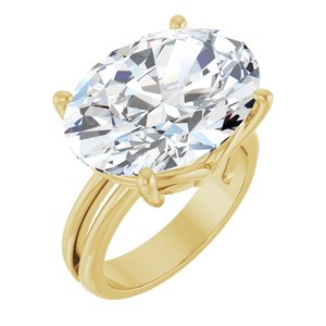 10K Yellow Gold 18x13 mm Oval Ring Mounting