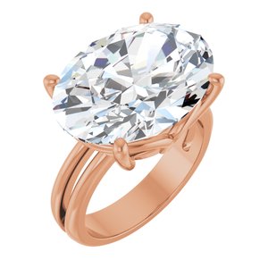 18K Rose Gold 18x13 mm Oval Ring Mounting