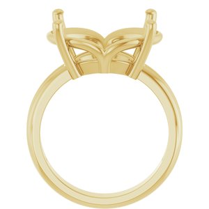 10K Yellow Gold 18x13 mm Oval Ring Mounting – image 4