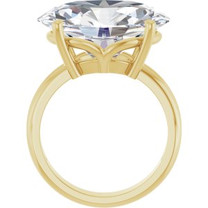 14K Yellow Gold 18x13 mm Oval Ring Mounting – image 3