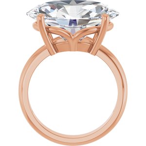 18K Rose Gold 18x13 mm Oval Ring Mounting – image 3