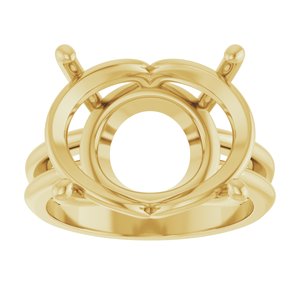 10K Yellow Gold 18x13 mm Oval Ring Mounting – image 6