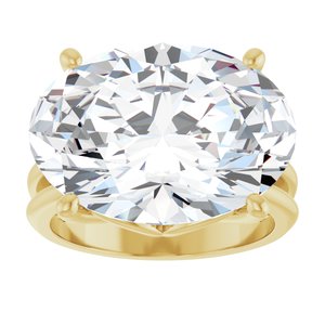 14K Yellow Gold 18x13 mm Oval Ring Mounting – image 5