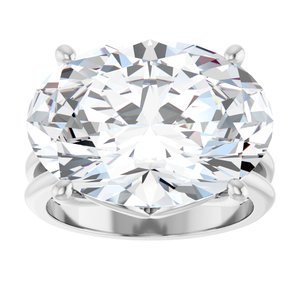 Sterling Silver 18x13 mm Oval Ring Mounting – image 5