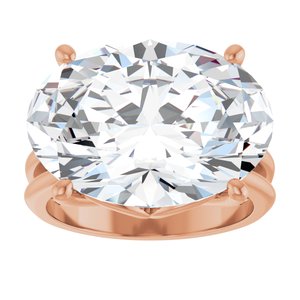 18K Rose Gold 18x13 mm Oval Ring Mounting – image 5