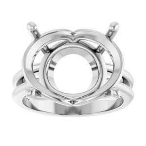 18K White Gold 18x13 mm Oval Ring Mounting – image 6
