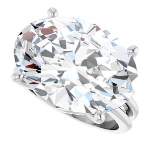 10K White Gold 18x13 mm Oval Ring Mounting – image 8