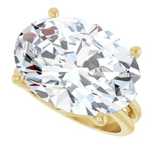10K Yellow Gold 18x13 mm Oval Ring Mounting – image 8