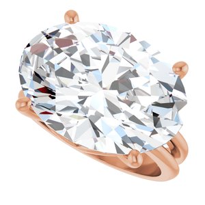 18K Rose Gold 18x13 mm Oval Ring Mounting – image 8