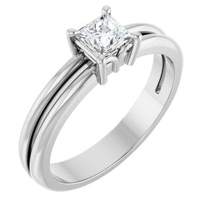 Continuum Sterling Silver 4x4 mm Square Ring Mounting