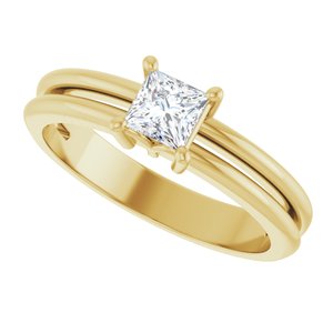 10K Yellow Gold 4x4 mm Square Ring Mounting – image 8