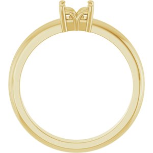 10K Yellow Gold 4x4 mm Square Ring Mounting – image 4