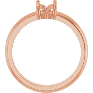14K Rose Gold 4x4 mm Square Ring Mounting – image 4