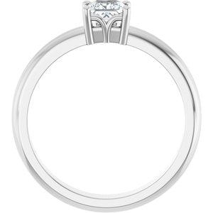 14K X1 White Gold 4x4 mm Square Ring Mounting – image 3
