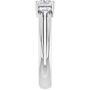 18K White Gold 4x4 mm Square Ring Mounting – image 7
