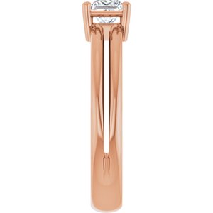 10K Rose Gold 4x4 mm Square Ring Mounting – image 7