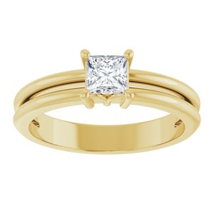 10K Yellow Gold 4x4 mm Square Ring Mounting – image 5
