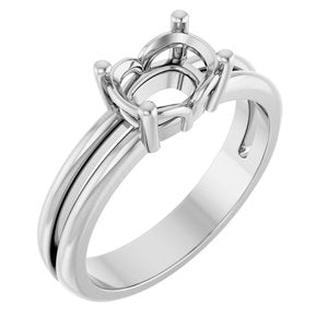 10K White Gold 7.5x5.5 mm Elongated Cushion Ring Mounting – image 2