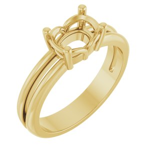14K Yellow Gold 7.5x5.5 mm Elongated Cushion Ring Mounting – image 2