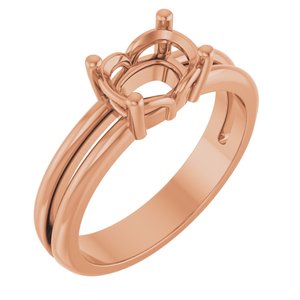 10K Rose Gold 7.5x5.5 mm Elongated Cushion Ring Mounting – image 2