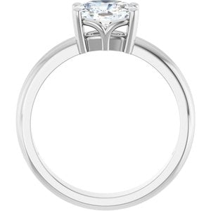 14K X1 White Gold 7.5x5.5 mm Elongated Cushion Ring Mounting – image 3