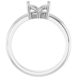 Platinum 7.5x5.5 mm Elongated Cushion Ring Mounting – image 4