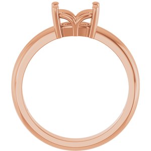 10K Rose Gold 7.5x5.5 mm Elongated Cushion Ring Mounting – image 4