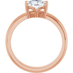 14K Rose Gold 7.5x5.5 mm Elongated Cushion Ring Mounting – image 3