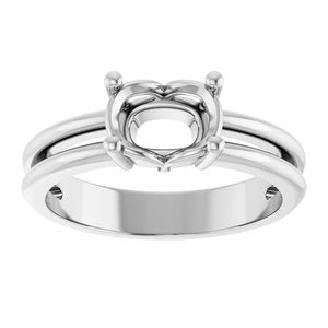 Continuum Sterling Silver 7.5x5.5 mm Elongated Cushion Ring Mounting – image 6