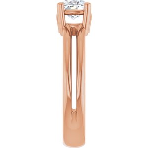 14K Rose Gold 7.5x5.5 mm Elongated Cushion Ring Mounting – image 7