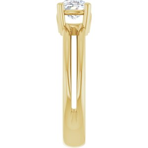 10K Yellow Gold 7.5x5.5 mm Elongated Cushion Ring Mounting – image 7