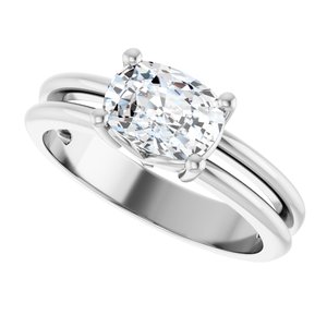 Platinum 7.5x5.5 mm Elongated Cushion Ring Mounting – image 8