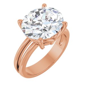 10K Rose Gold 13x11 mm Oval Ring Mounting