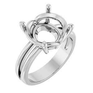 Platinum 13x11 mm Oval Ring Mounting – image 2