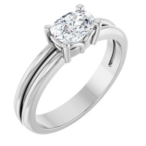 Continuum Sterling Silver 6.5x4.5 mm Elongated Cushion Ring Mounting